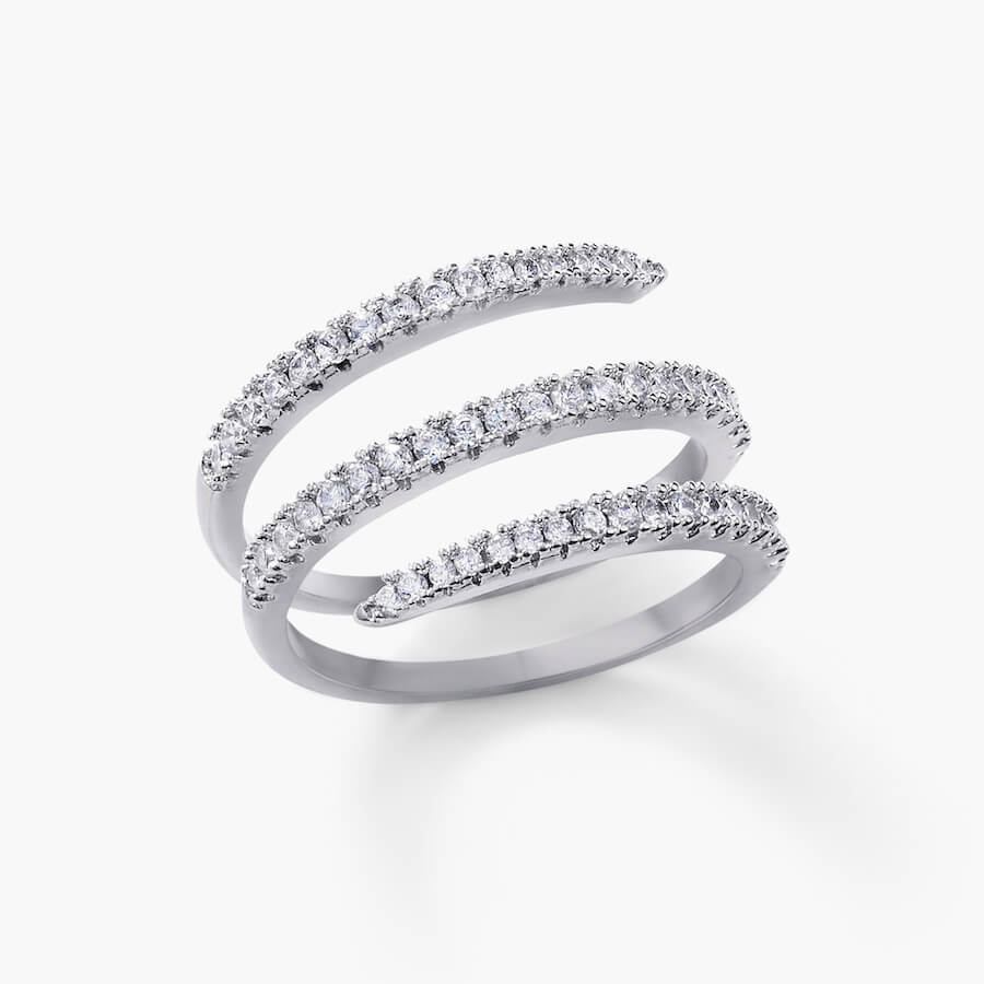 Pavé Spiral Ring|3mm