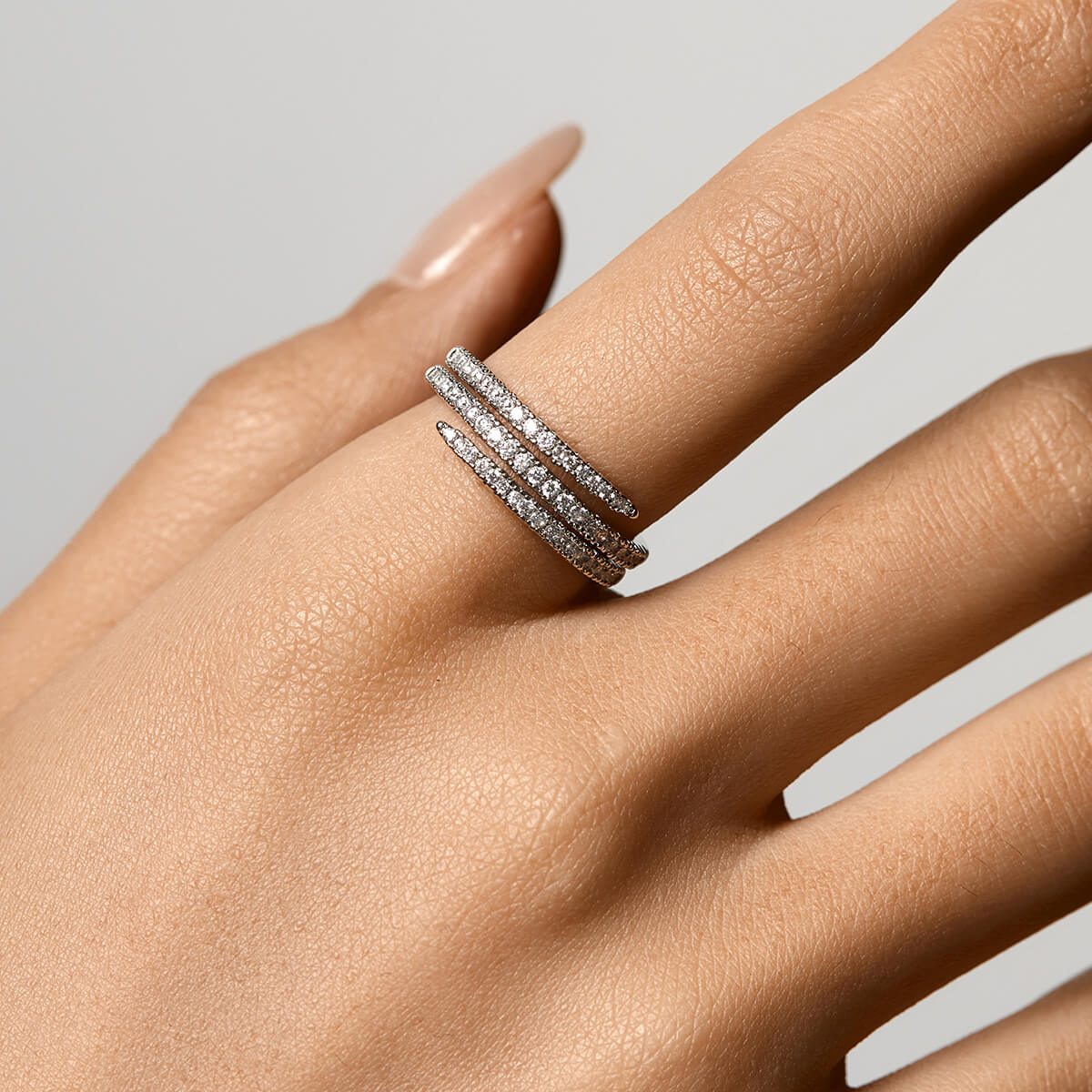 Pavé Spiral Ring|3mm