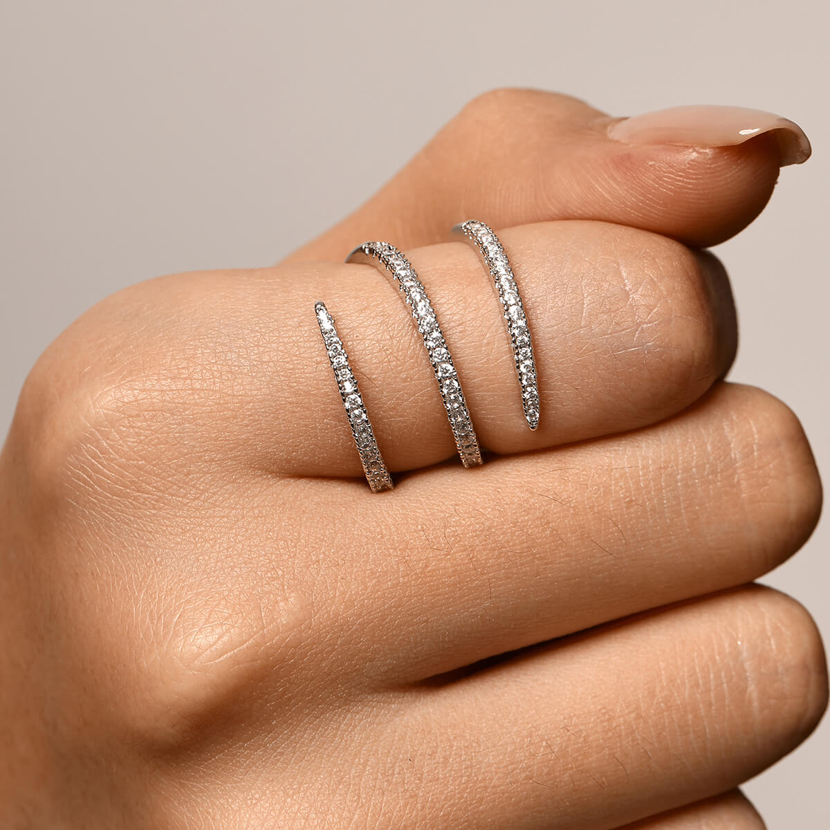 Pavé Spiral Ring|3mm