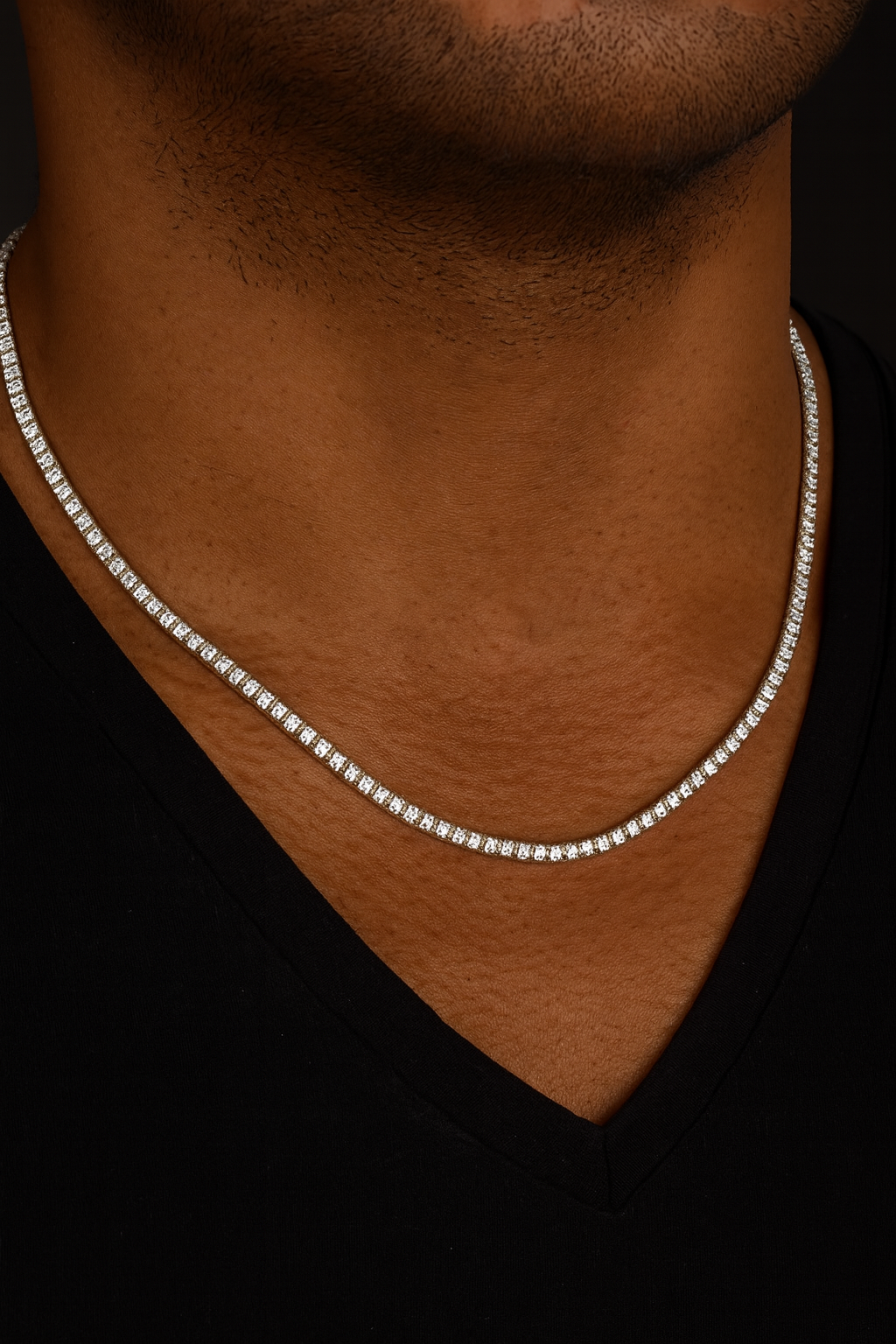 MOISSANITE TENNIS NECKLACE - 2MM WHITE GOLD