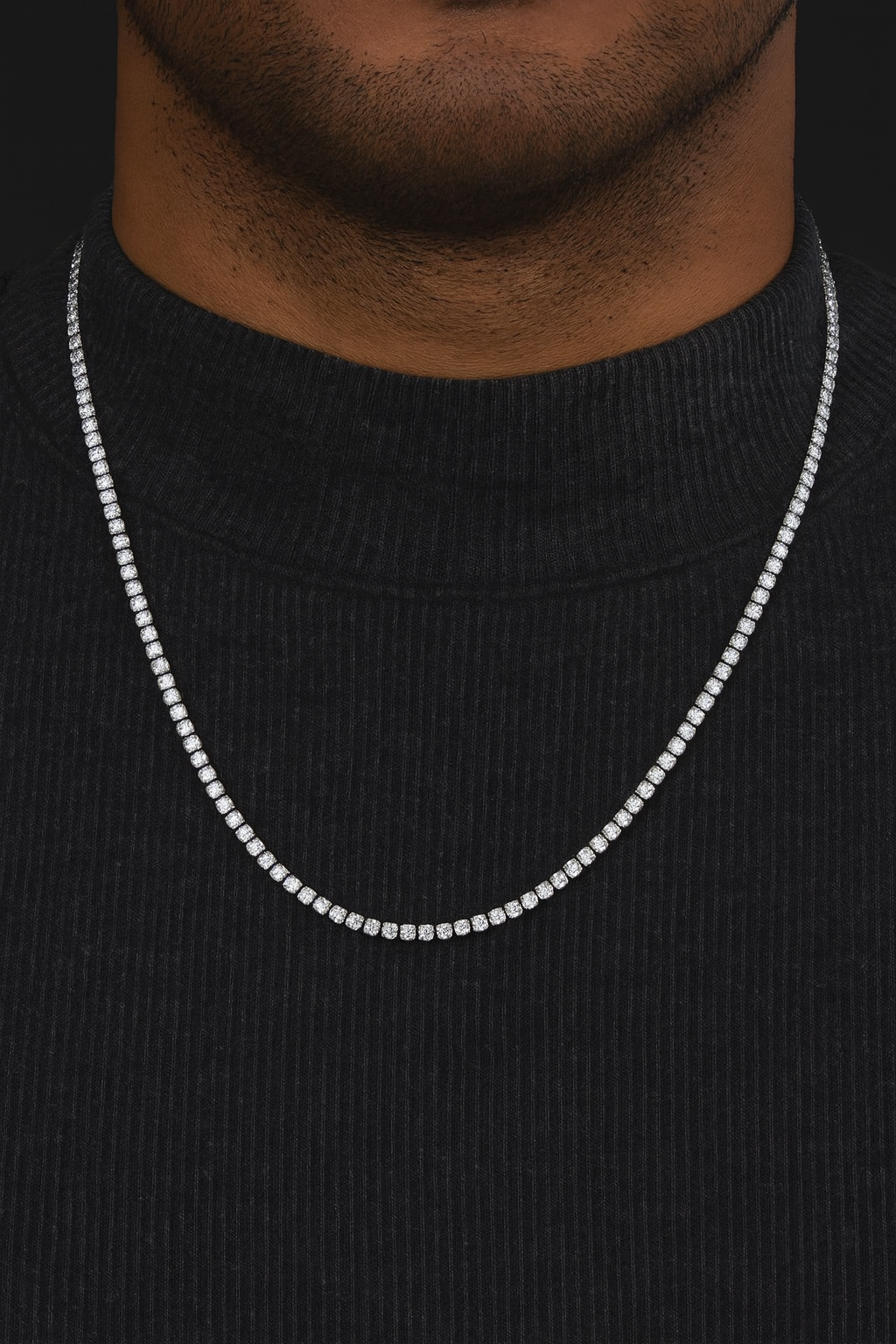 MOISSANITE TENNIS NECKLACE - 3MM WHITE GOLD