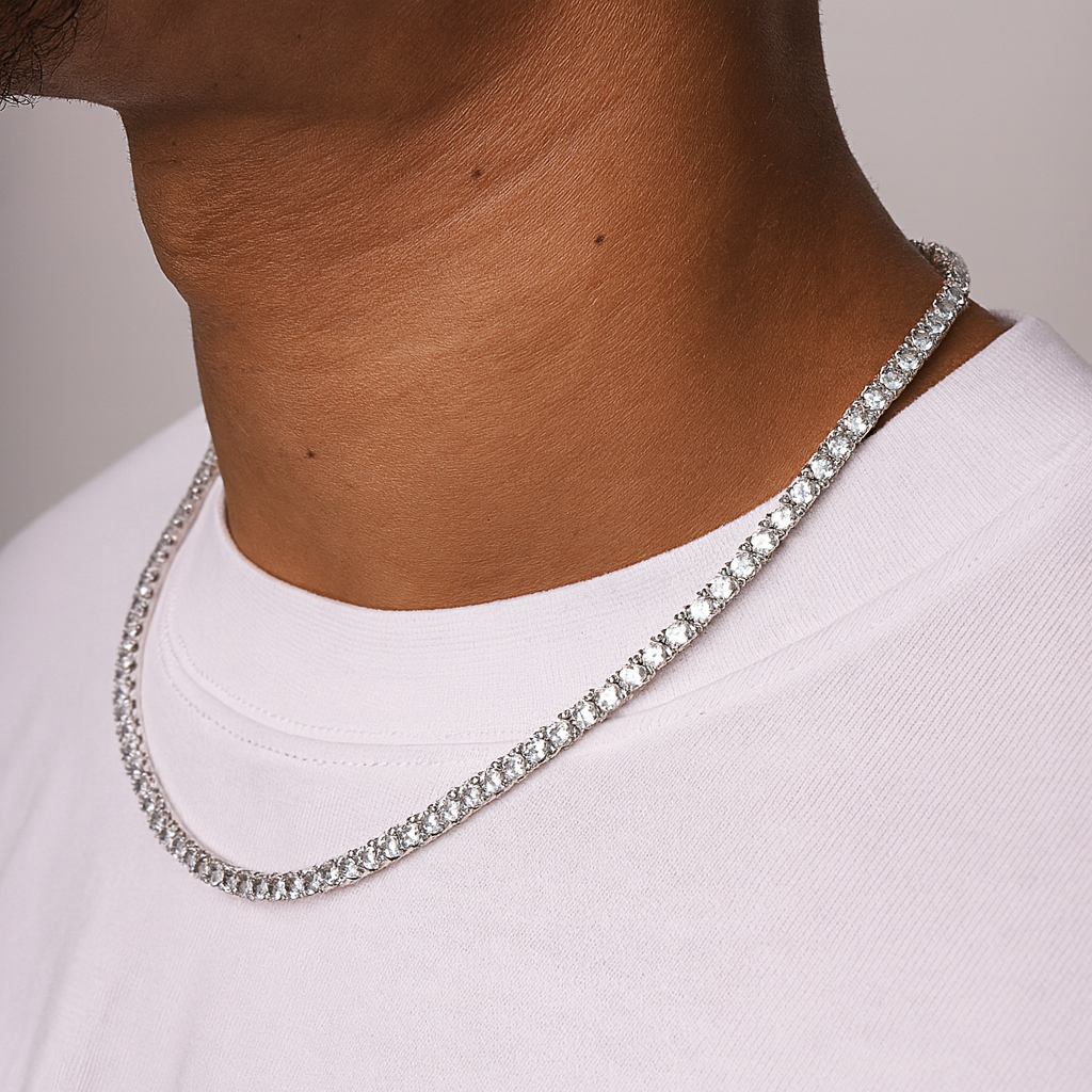 TENNIS NECKLACE - 4MM WHITE GOLD