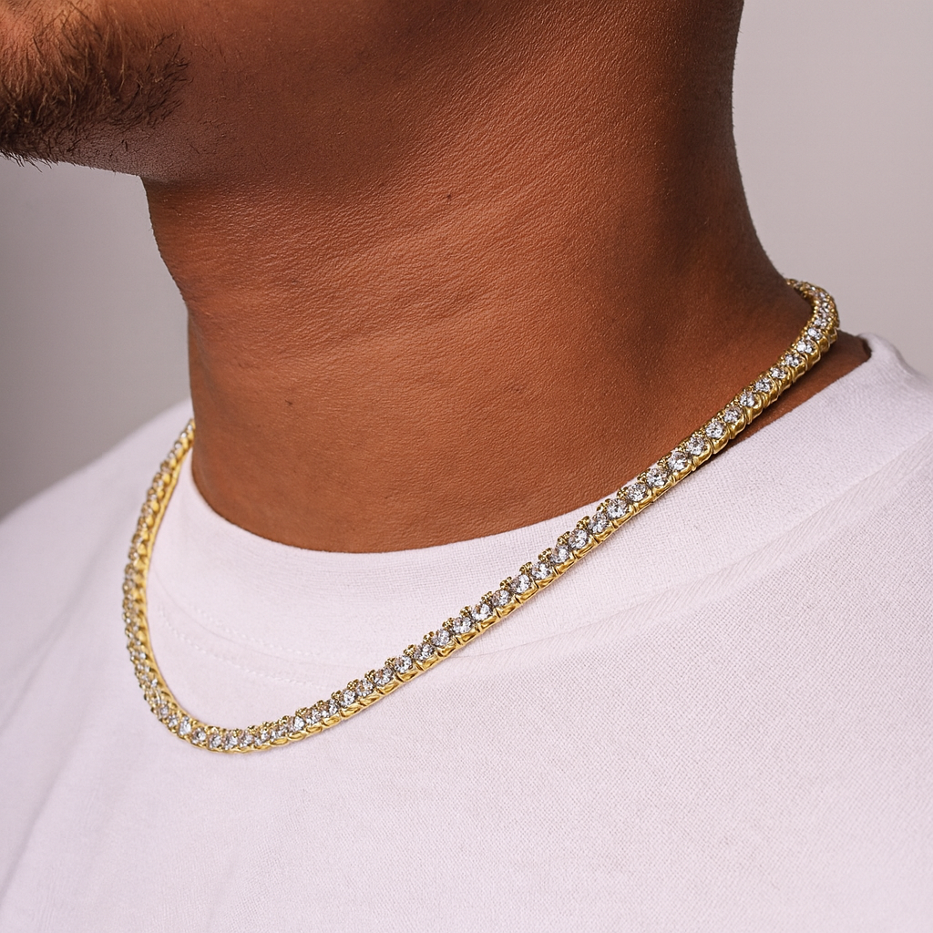 TENNIS NECKLACE - 4MM 18K GOLD