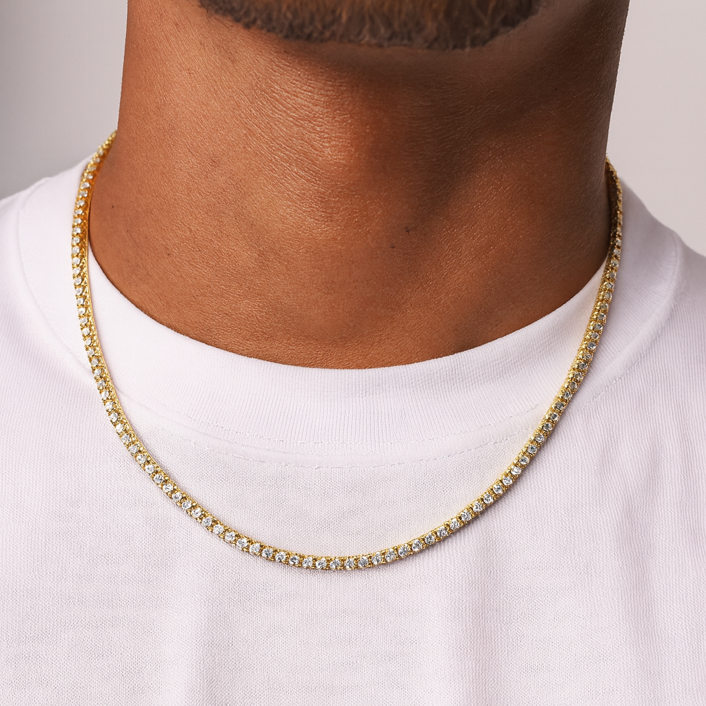 TENNIS NECKLACES - 3MM 18K GOLD