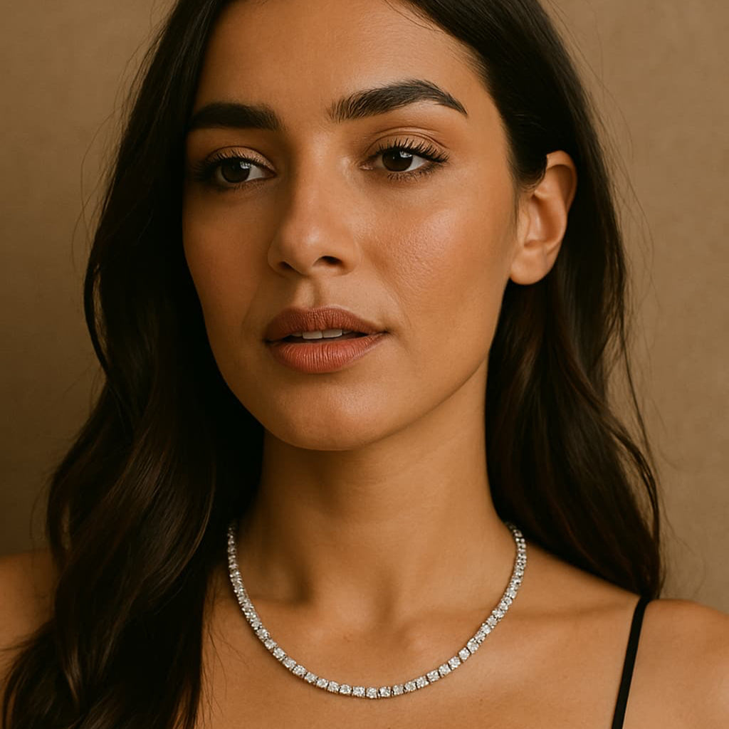 4MM MOISSANITE TENNIS NECKLACE - D COLOUR - VVS1