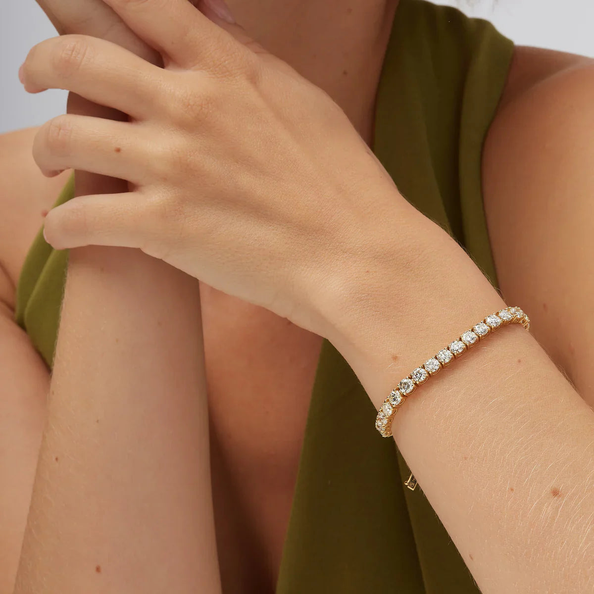 5MM MOISSANITE TENNIS BRACELET - GOLD - D COLOR - VVS1