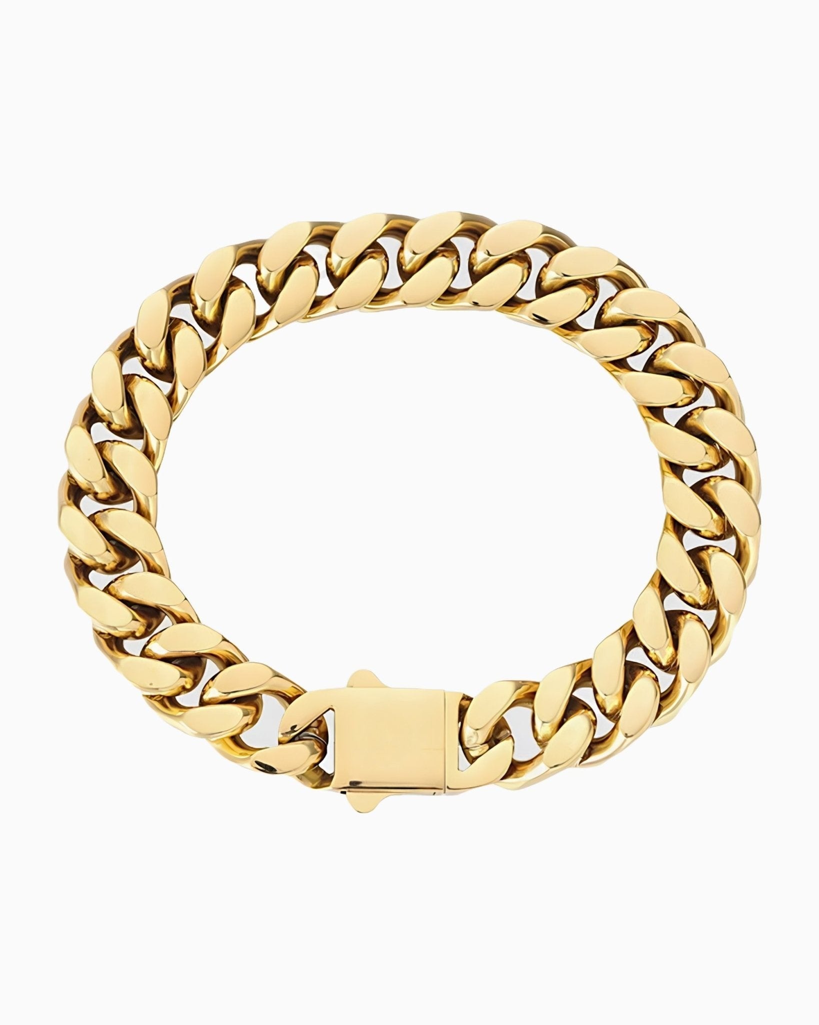 BOXED CLEAN CUBAN BRACELET - 11MM 18K GOLD
