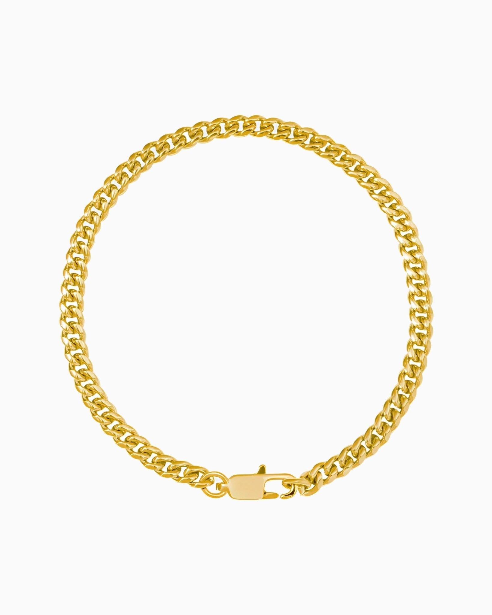 CLEAN CUBANA BRACELET. - 4MM 18K GOLD