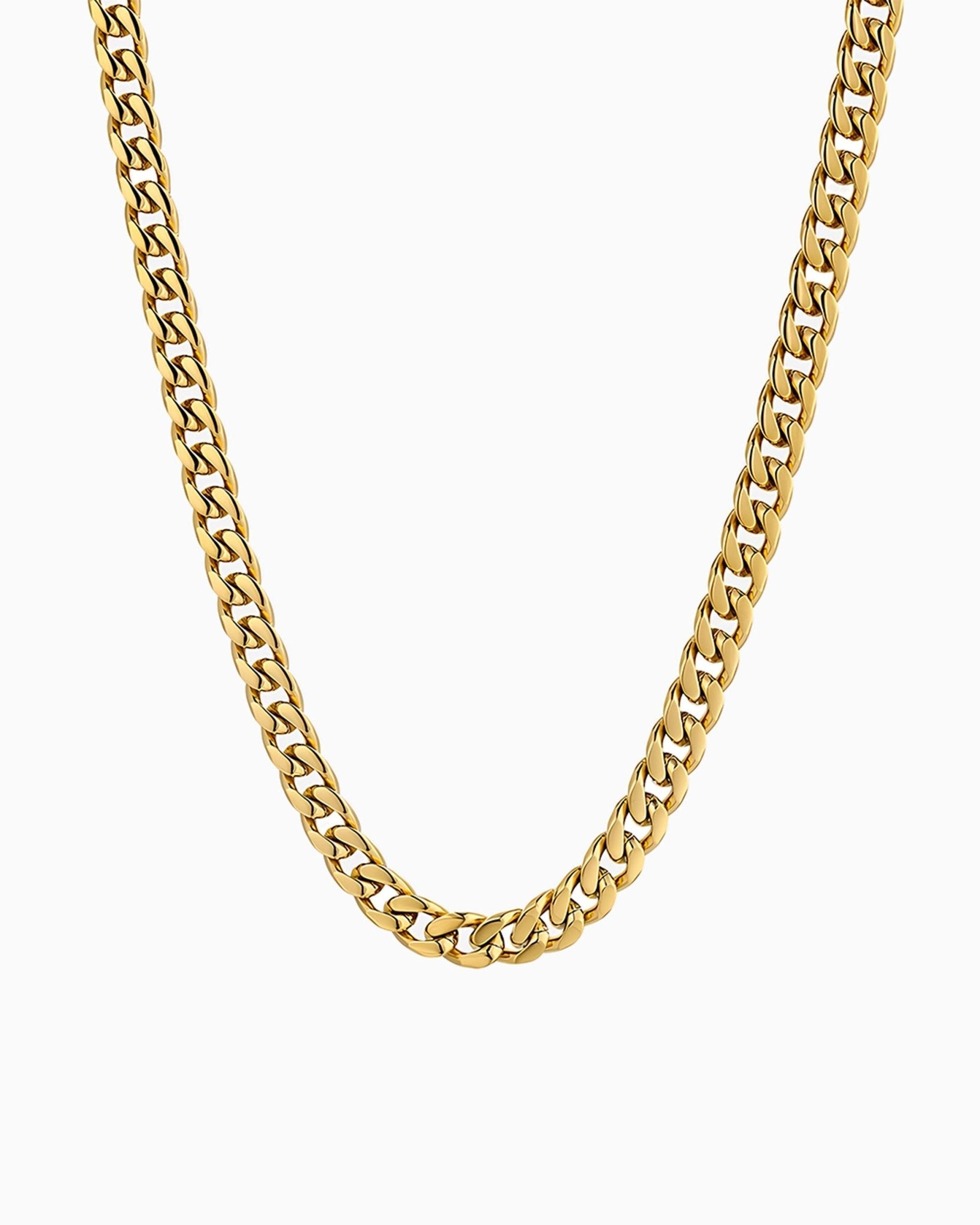 CLEAN CUBANA NECKLACE - 6MM 18K GOLD