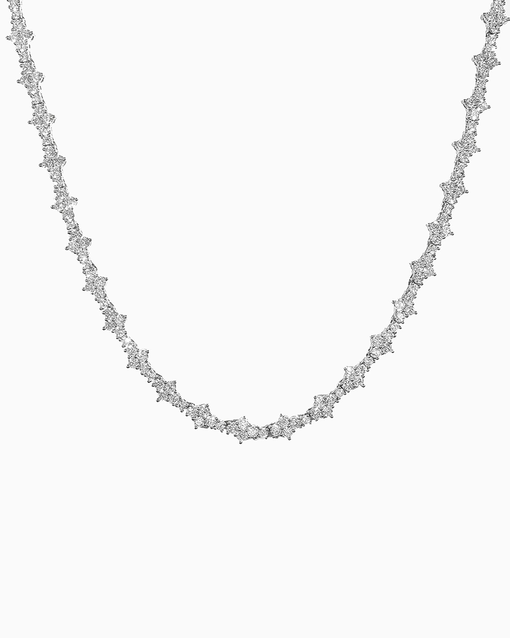 HONEYCOMB NECKLACE - WHITE GOLD