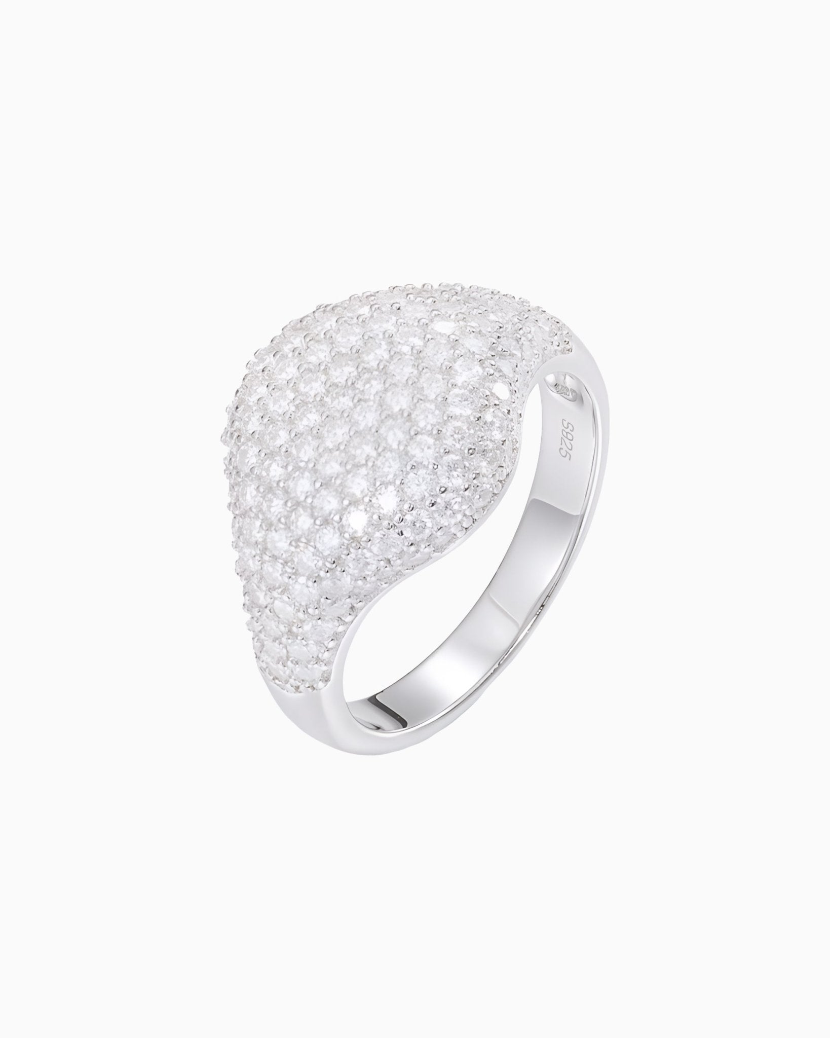 MOISSANITE STATEMENT RING - WHITE GOLD