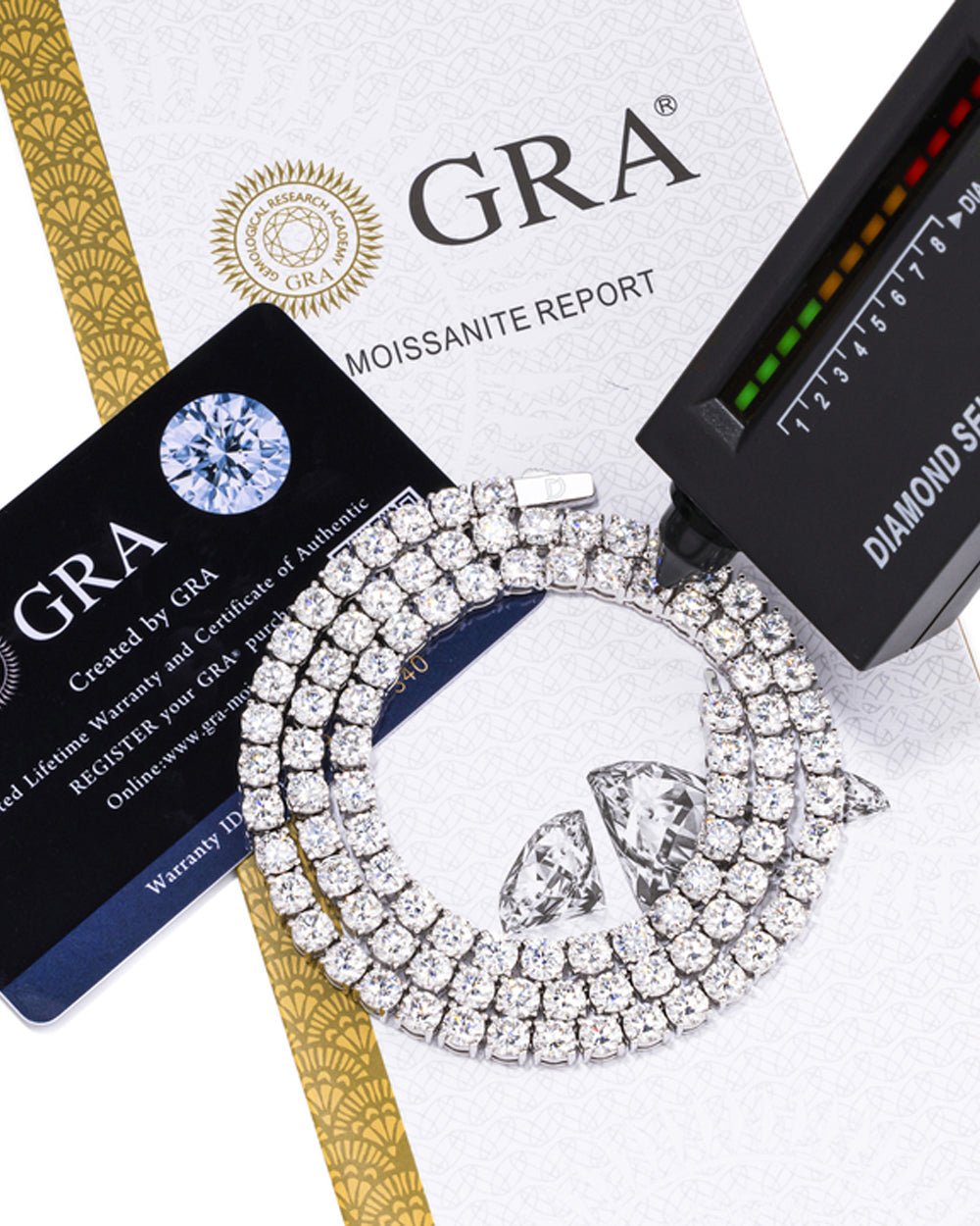 MOISSANITE TENNIS BRACELET - 4MM WHITE GOLD