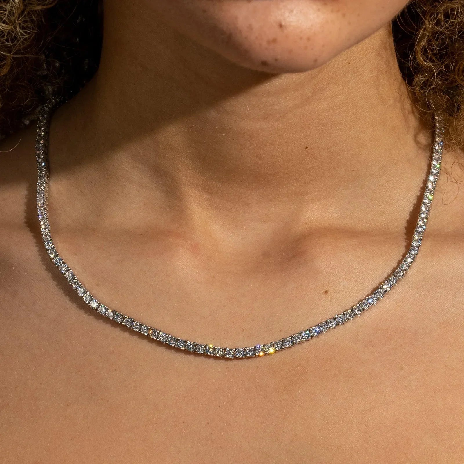 3MM MOISSANITE TENNIS NECKLACE - D COLOR - VVS1