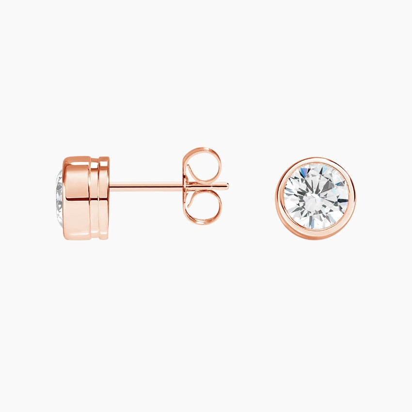 1CT BRILLIANT CUT BEZEL SET EARRINGS
