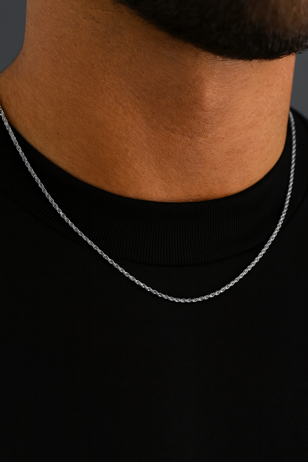 CLEAN ROPE CHAIN - 2MM WHITE GOLD