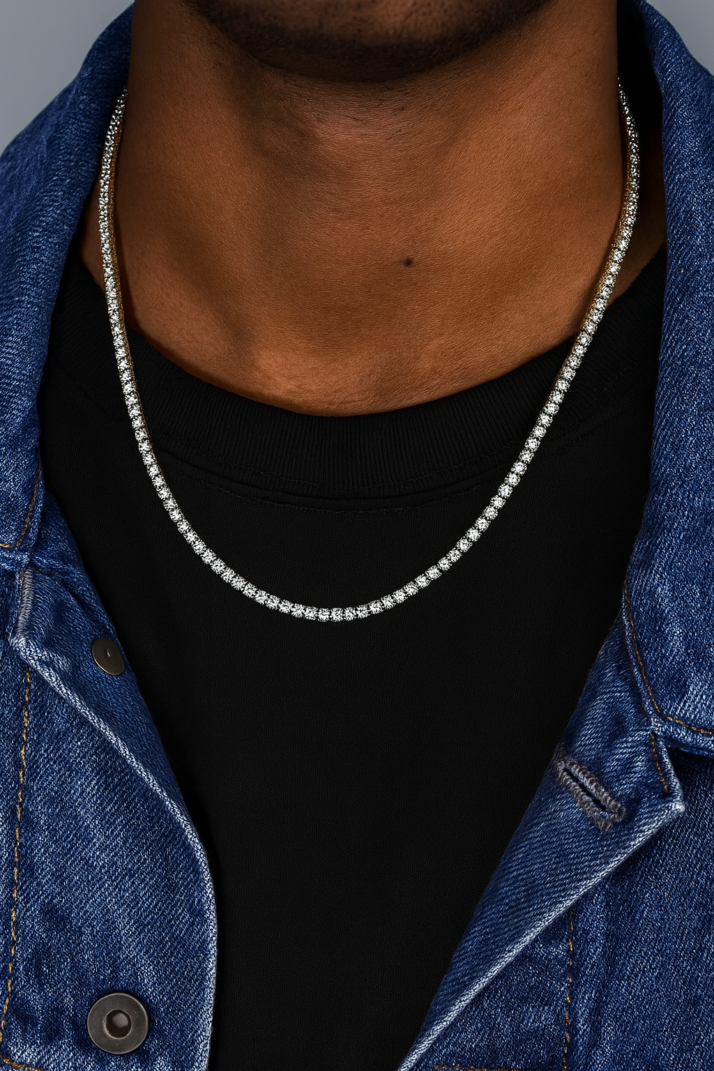 MOISSANITE TENNIS NECKLACE - 2MM WHITE GOLD