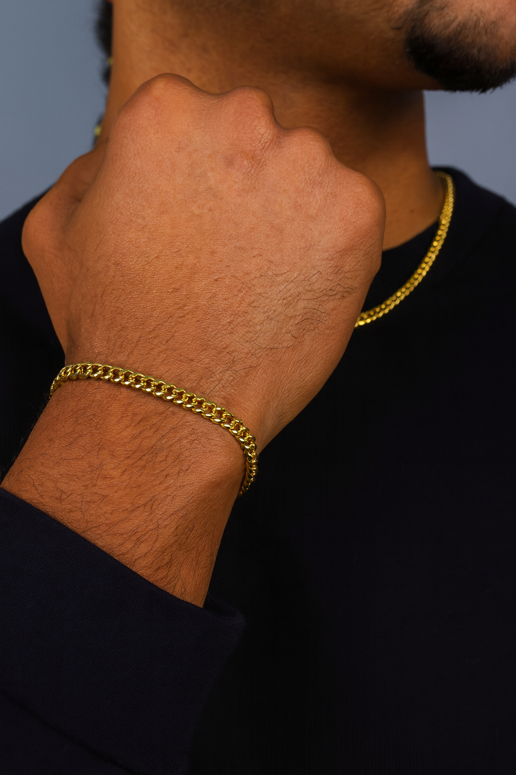CLEAN CUBANA BRACELET. - 4MM 18K GOLD
