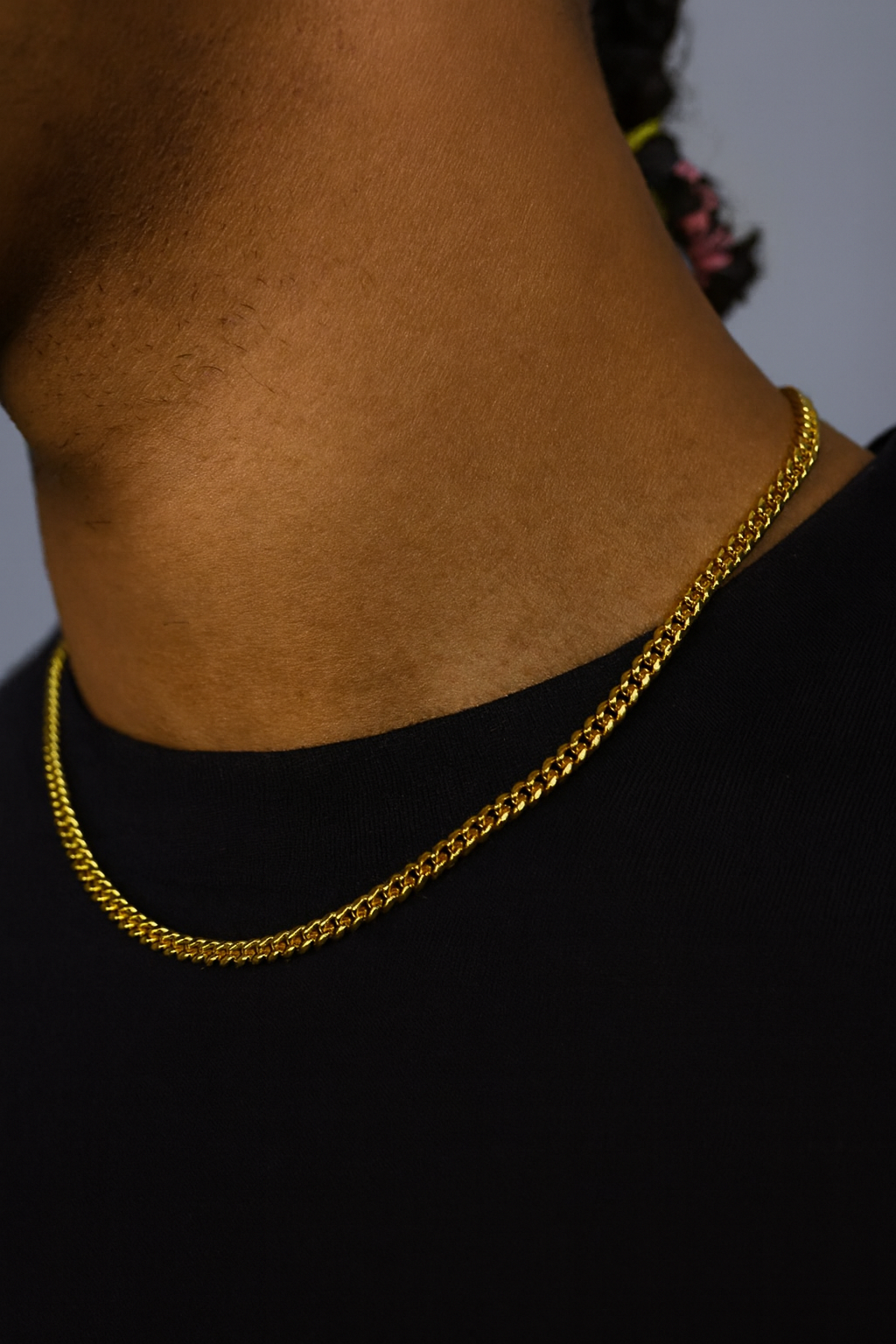 CLEAN CUBANA NECKLACE - 4MM 18K GOLD