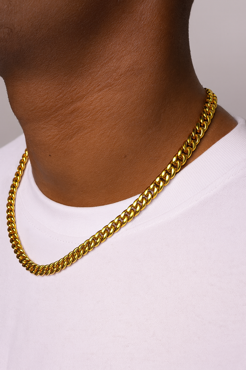 CLEAN CUBANA NECKLACE - 6MM 18K GOLD