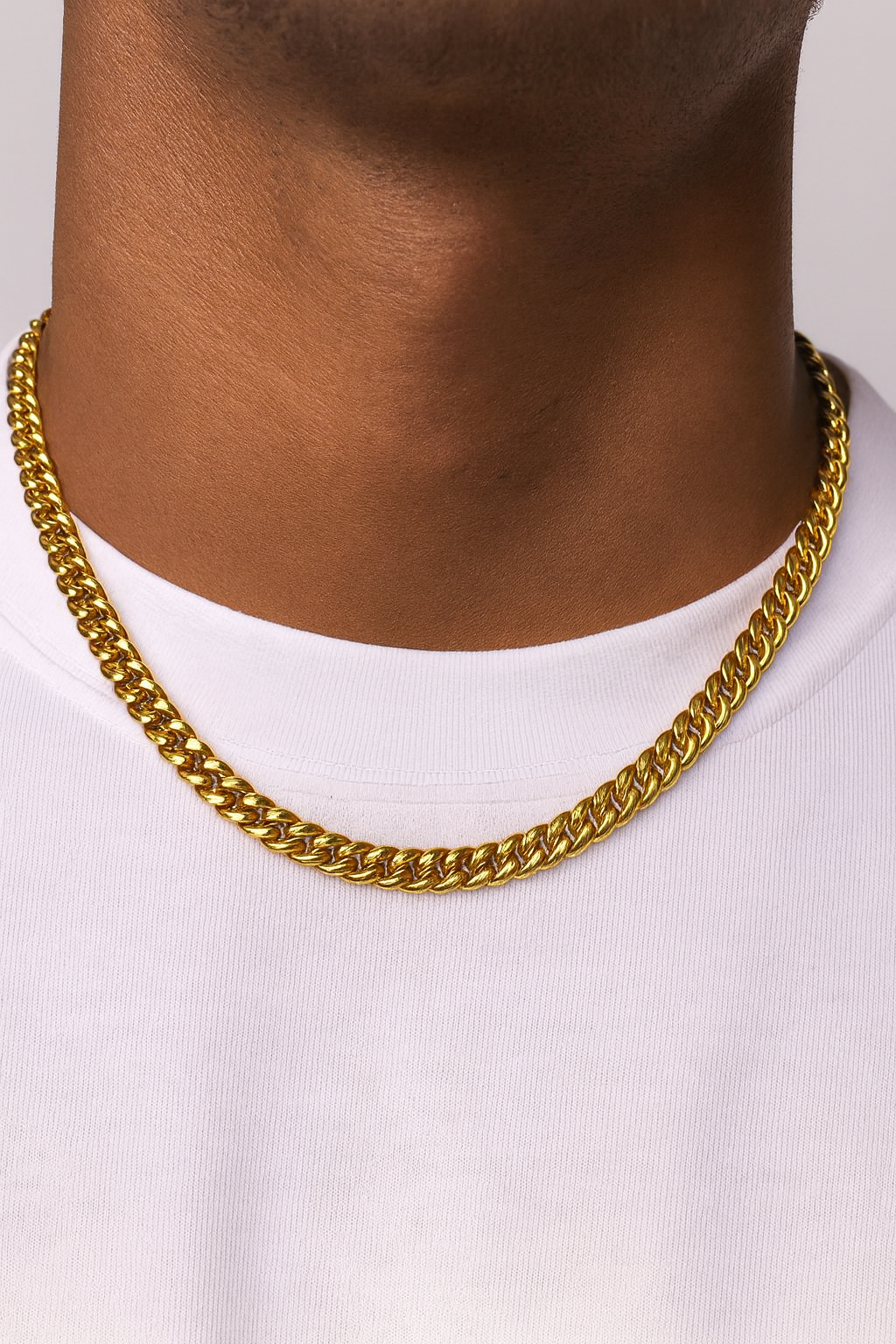 CLEAN CUBANA NECKLACE - 6MM 18K GOLD