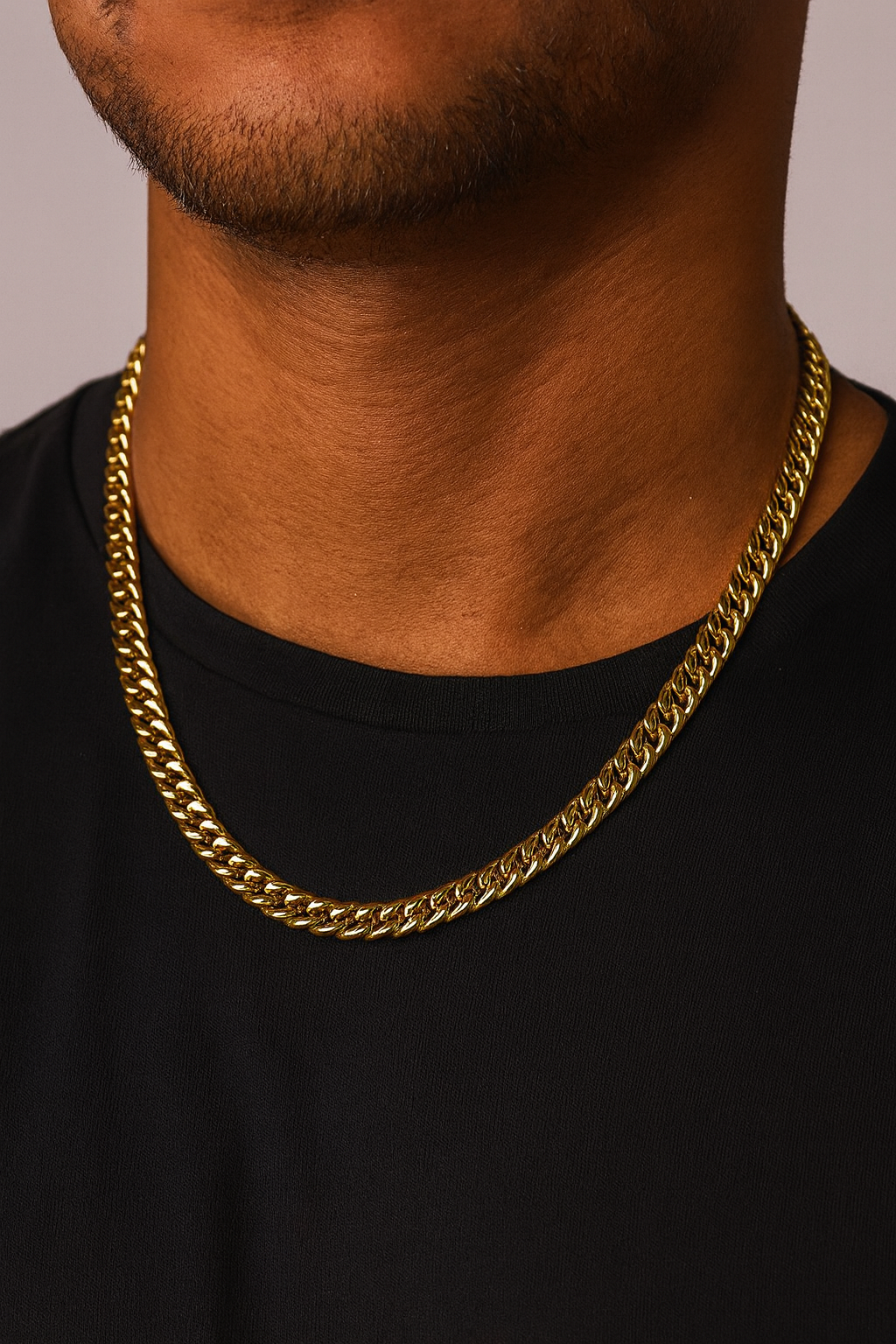 CLEAN CUBANA NECKLACE - 6MM 18K GOLD