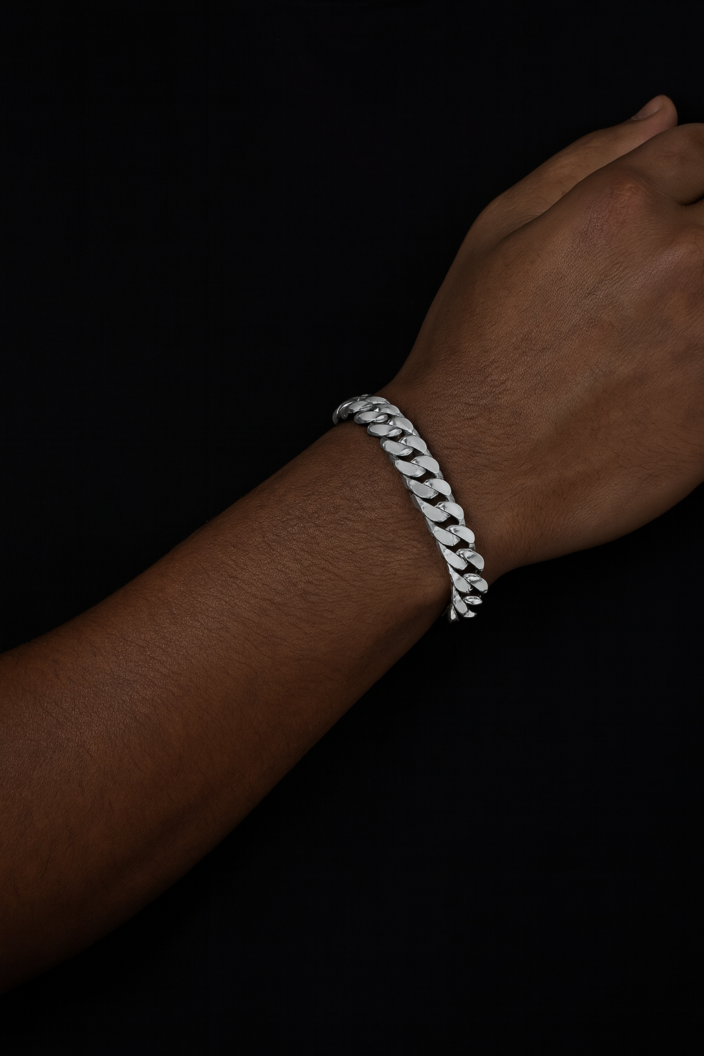 BOXED CLEAN CUBAN BRACELET - 11MM WHITE GOLD