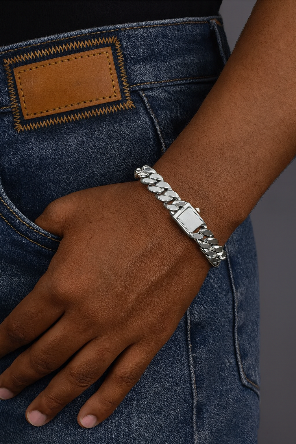 BOXED CLEAN CUBAN BRACELET - 11MM WHITE GOLD