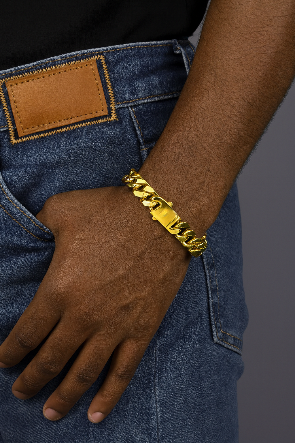 BOXED CLEAN CUBAN BRACELET - 11MM 18K GOLD