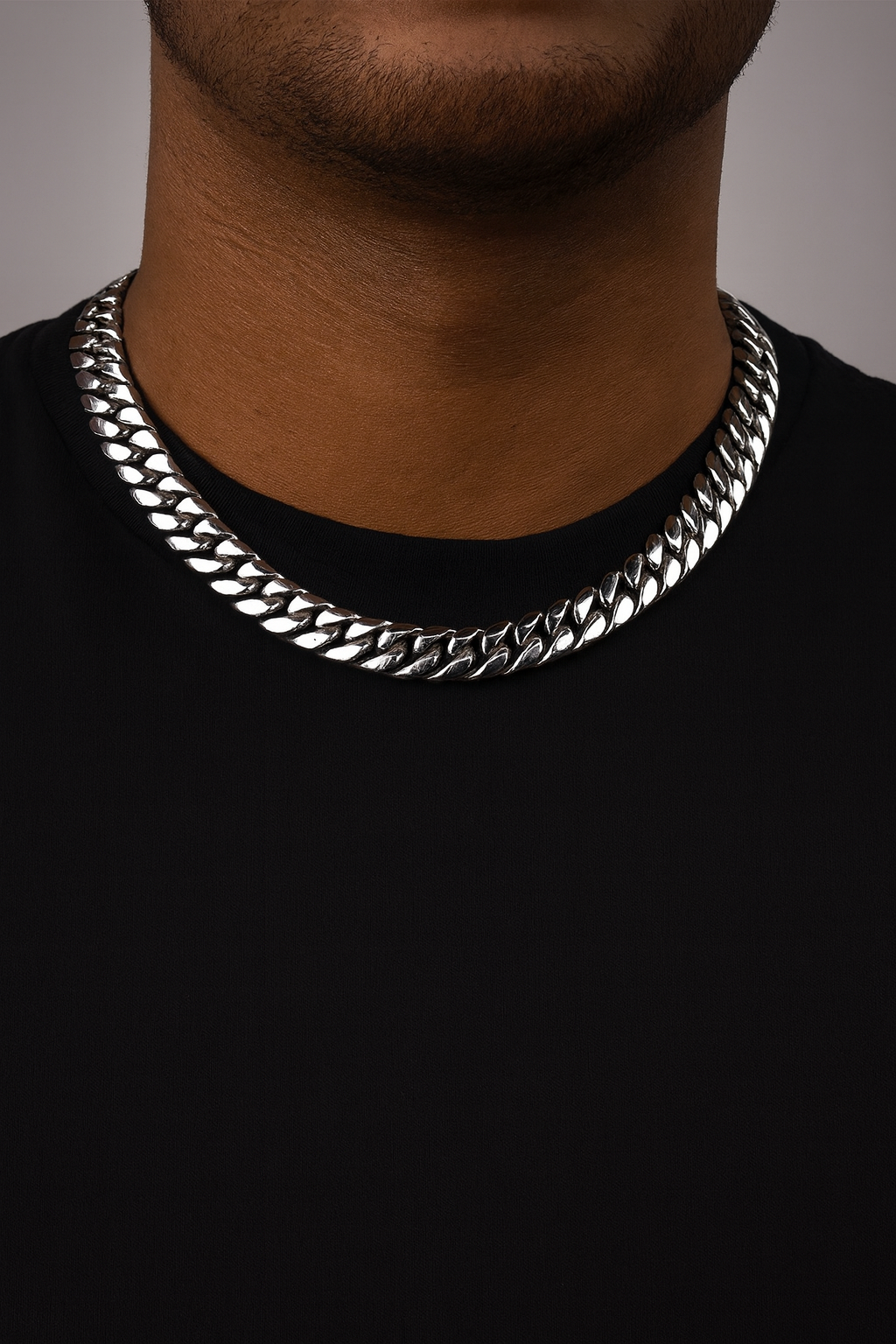 BOXED CLEAN CUBANA NECKLACE - 11MM WHITE GOLD
