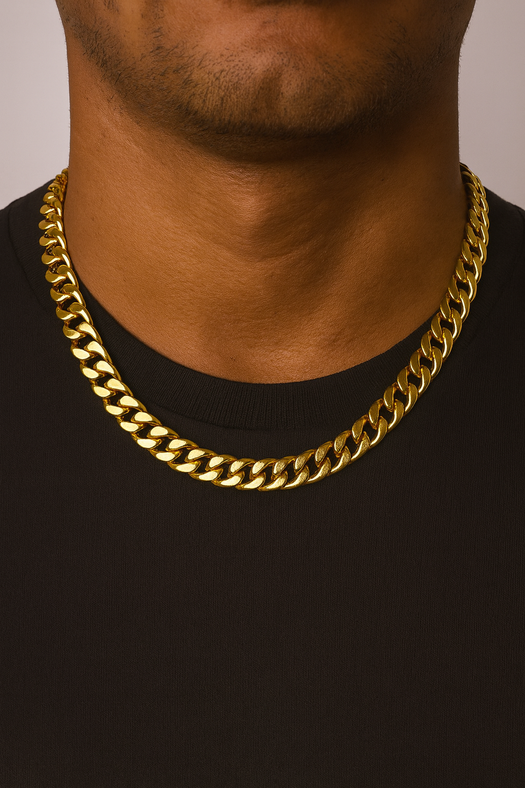 CLEAN CUBANA NECKLACE - 12MM 18K GOLD