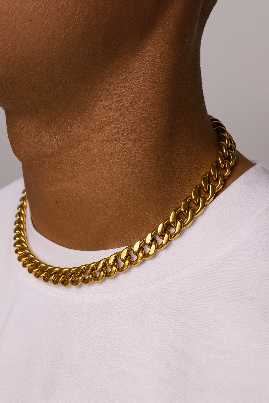 CLEAN CUBANA NECKLACE - 12MM 18K GOLD