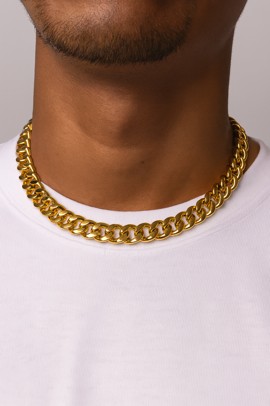 CLEAN CUBANA NECKLACE - 12MM 18K GOLD