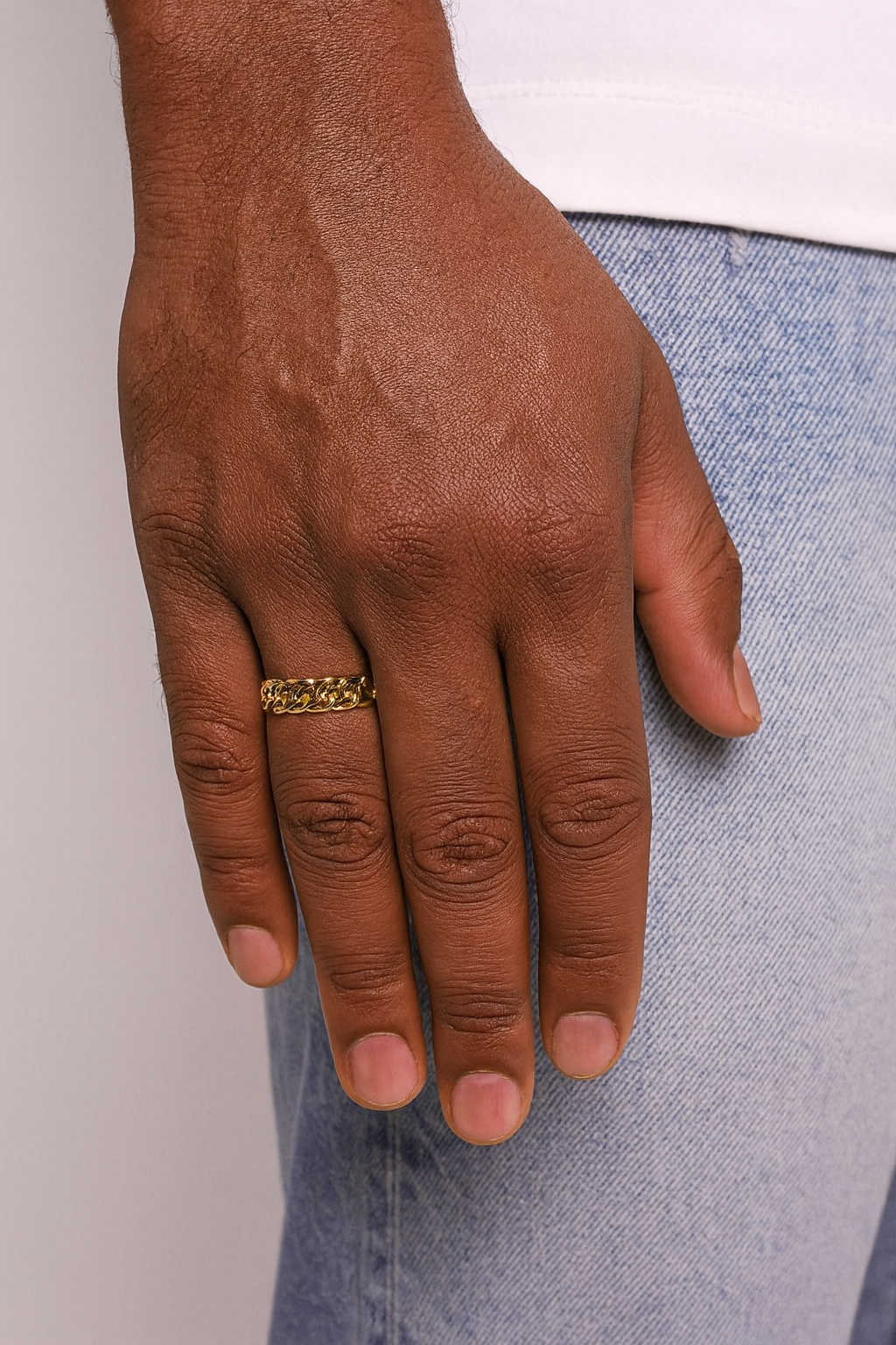 CLEAN CUBAN RING - 18K GOLD