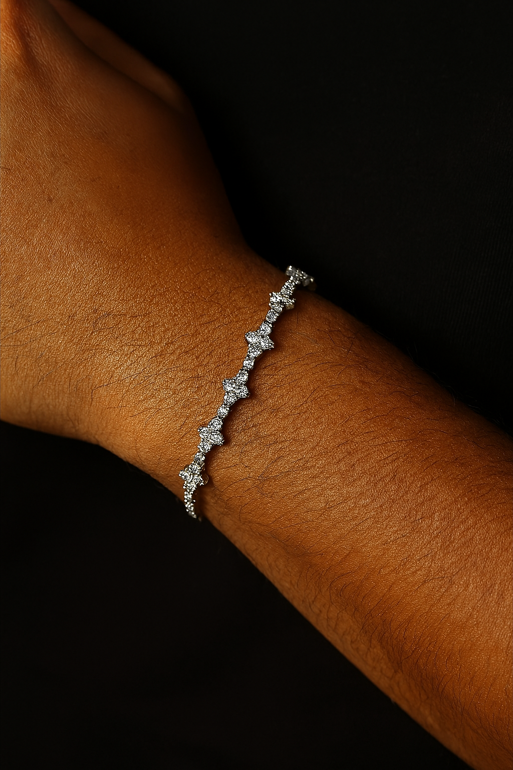 HONEYCOMB BRACELET - 3MM WHITE GOLD