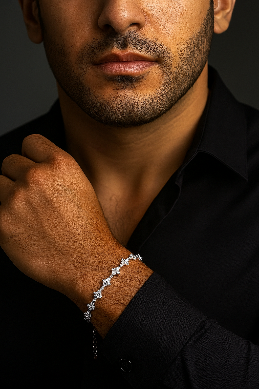 HONEYCOMB BRACELET - 3MM WHITE GOLD