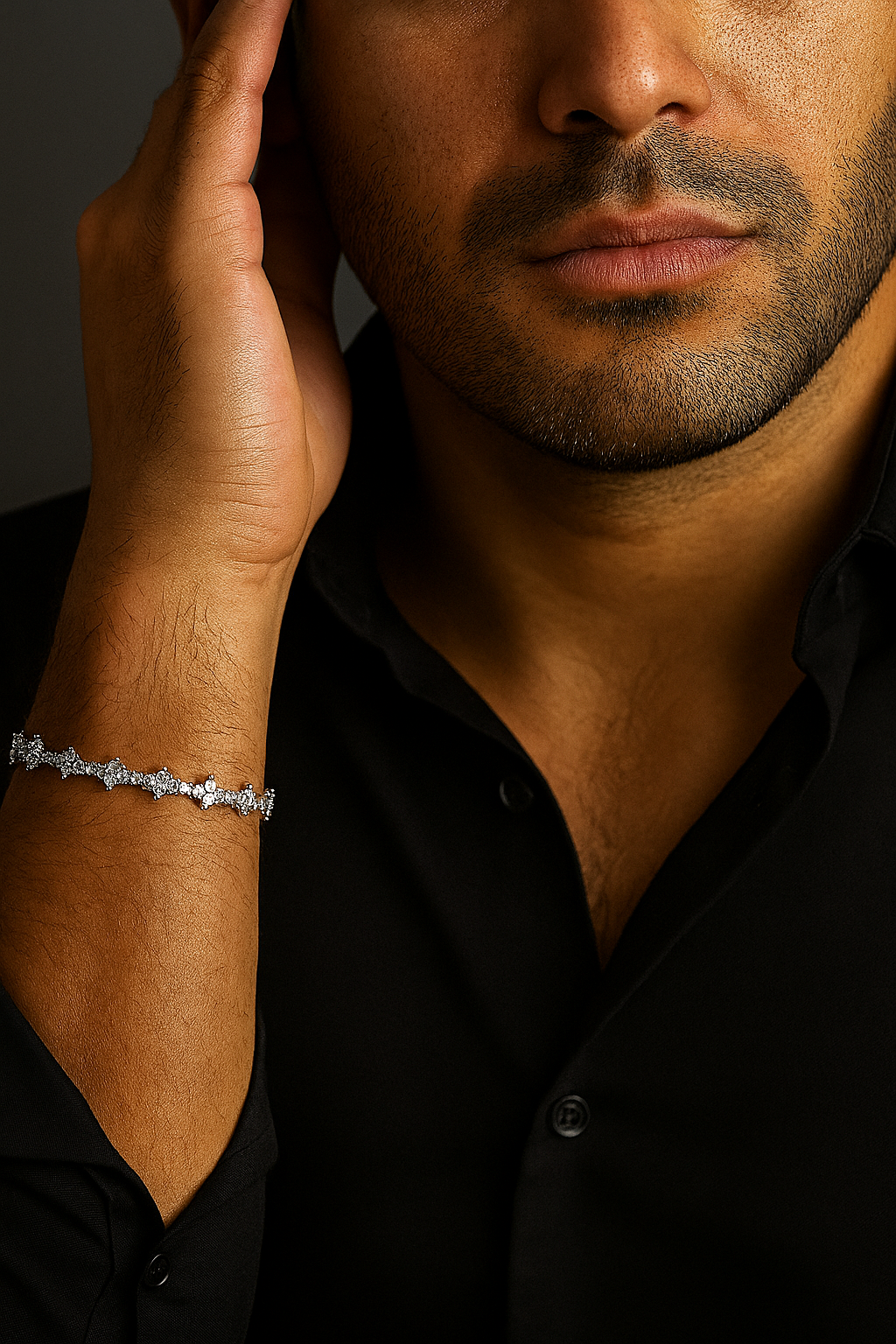 HONEYCOMB BRACELET - 3MM WHITE GOLD