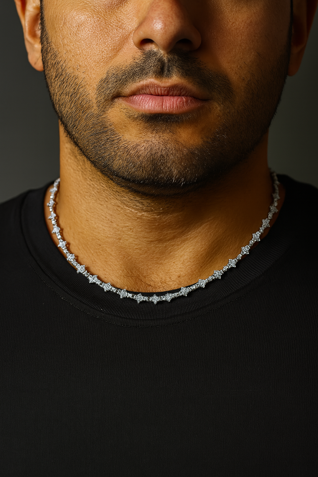 HONEYCOMB NECKLACE - WHITE GOLD