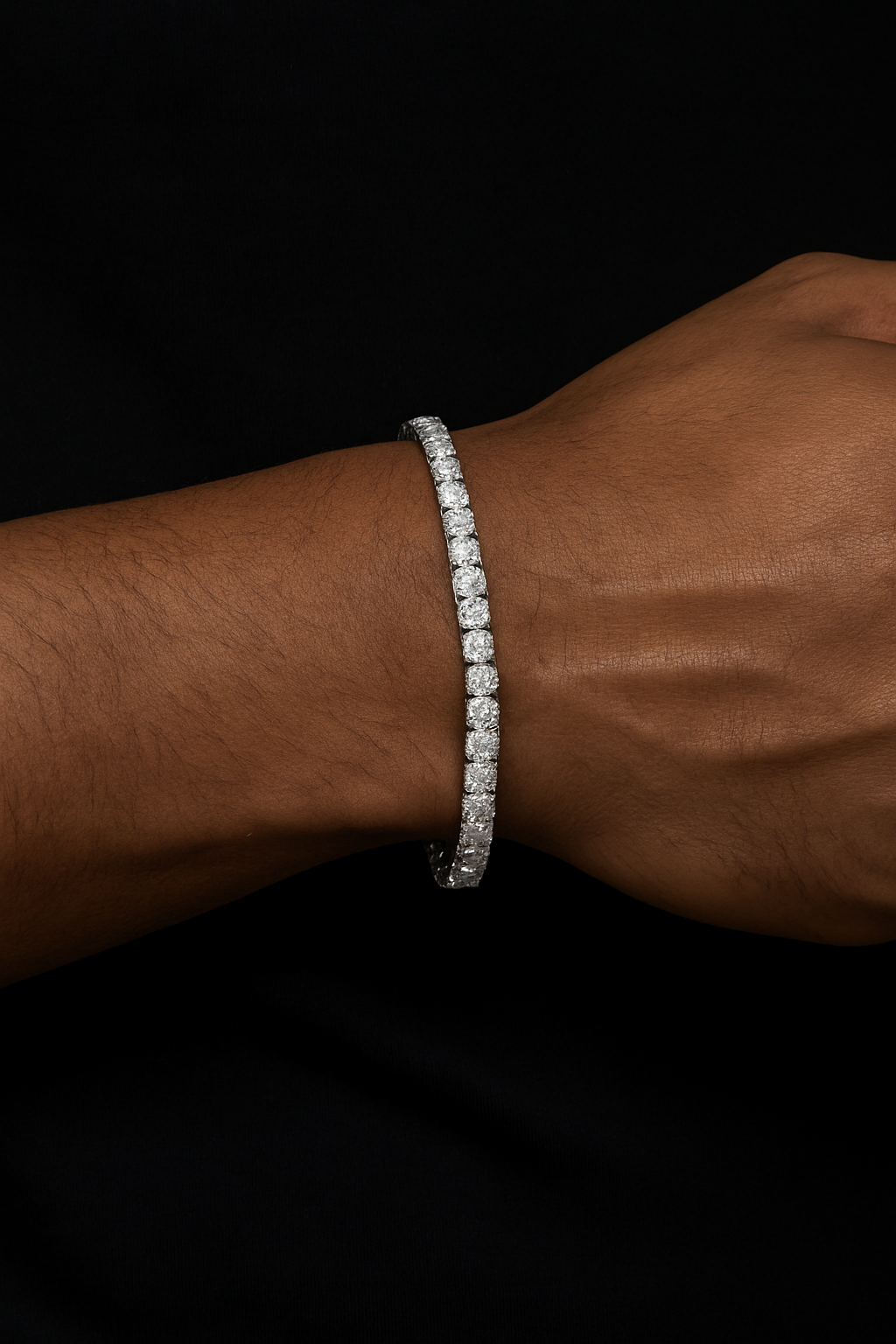 MOISSANITE TENNIS BRACELET - 5MM WHITE GOLD
