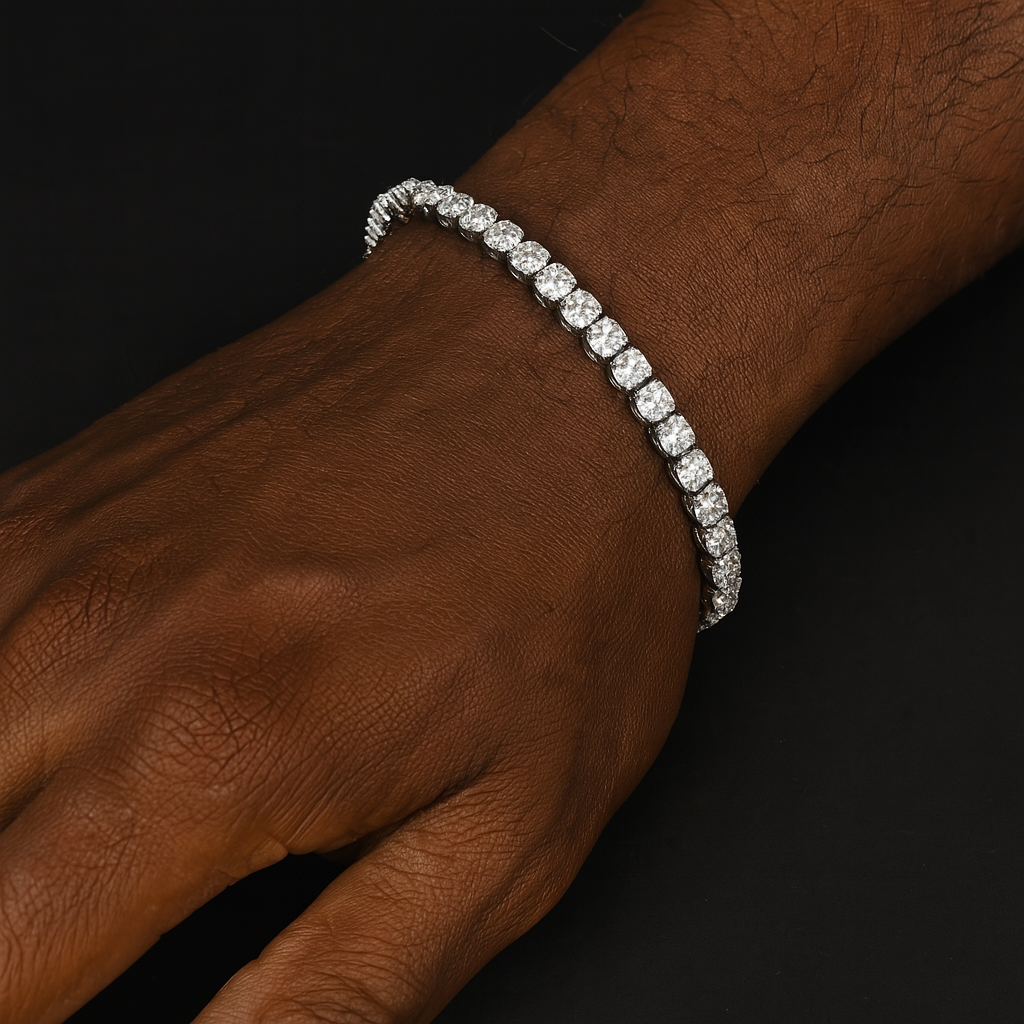 MOISSANITE TENNIS BRACELET - 5MM WHITE GOLD