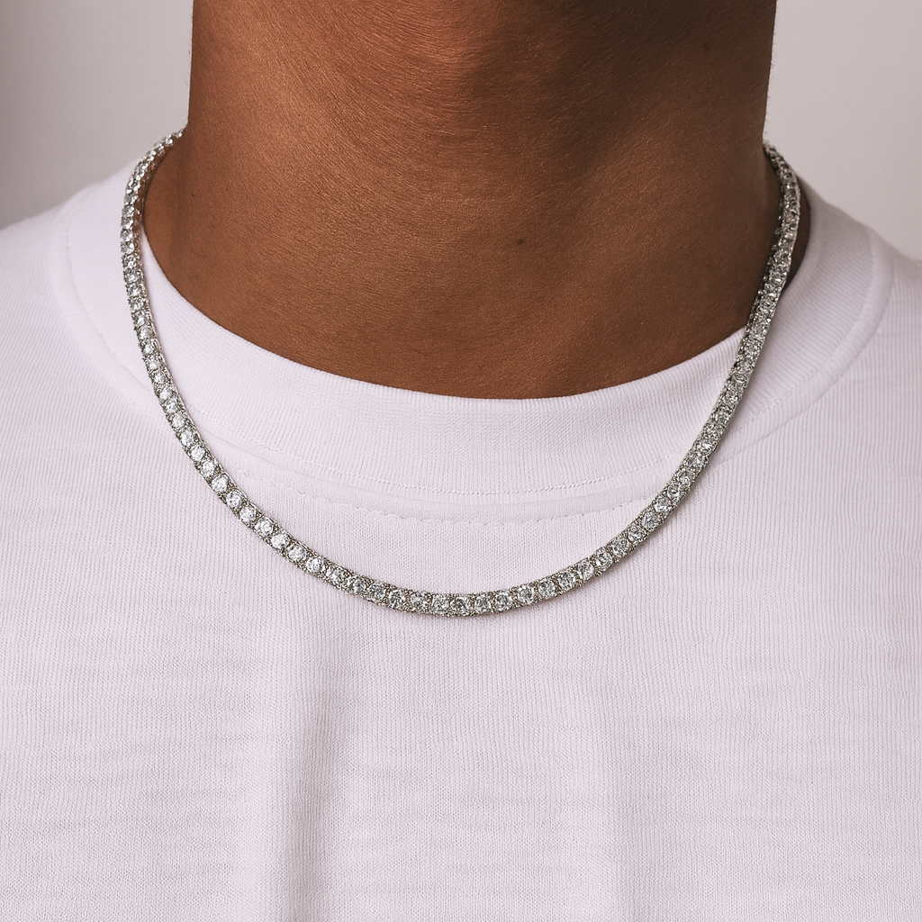 TENNIS NECKLACE - 4MM WHITE GOLD