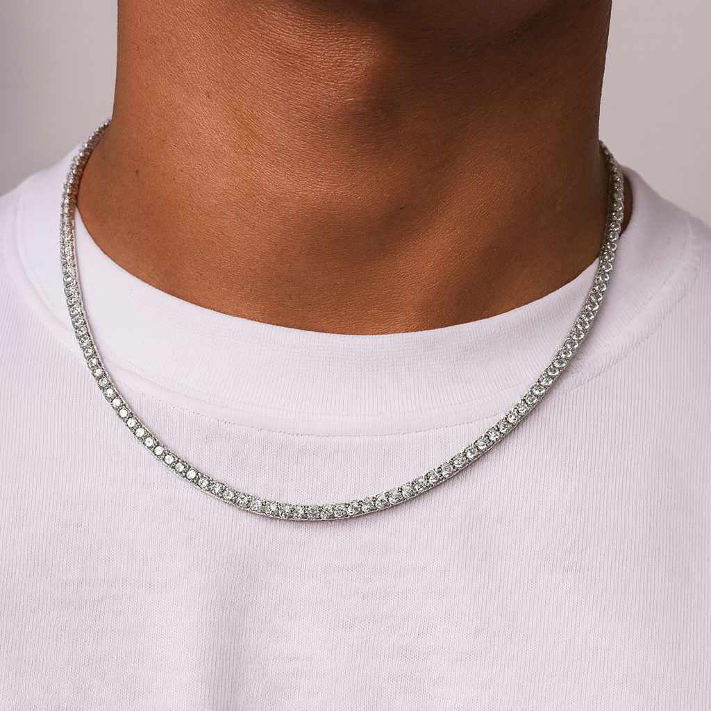 TENNIS NECKLACE - 3MM WHITE GOLD