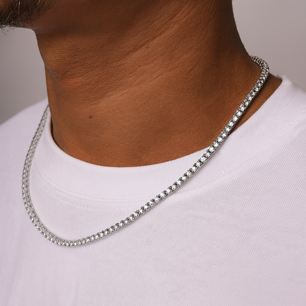 TENNIS NECKLACE - 3MM WHITE GOLD