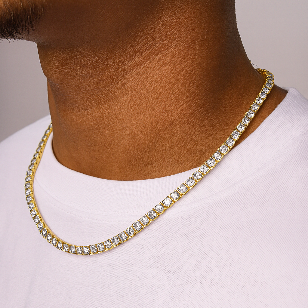 TENNIS NECKLACE - 5MM 18K GOLD