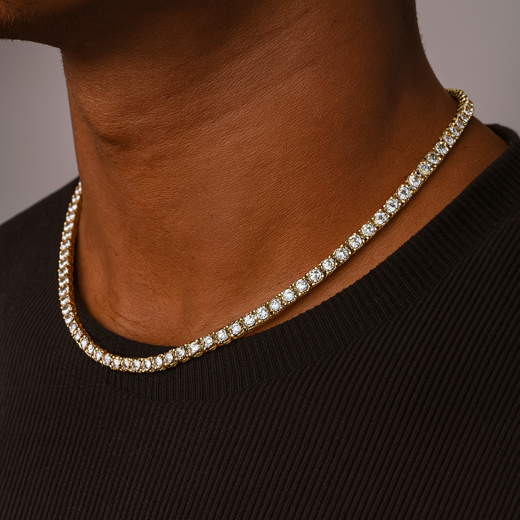 TENNIS NECKLACE - 4MM 18K GOLD