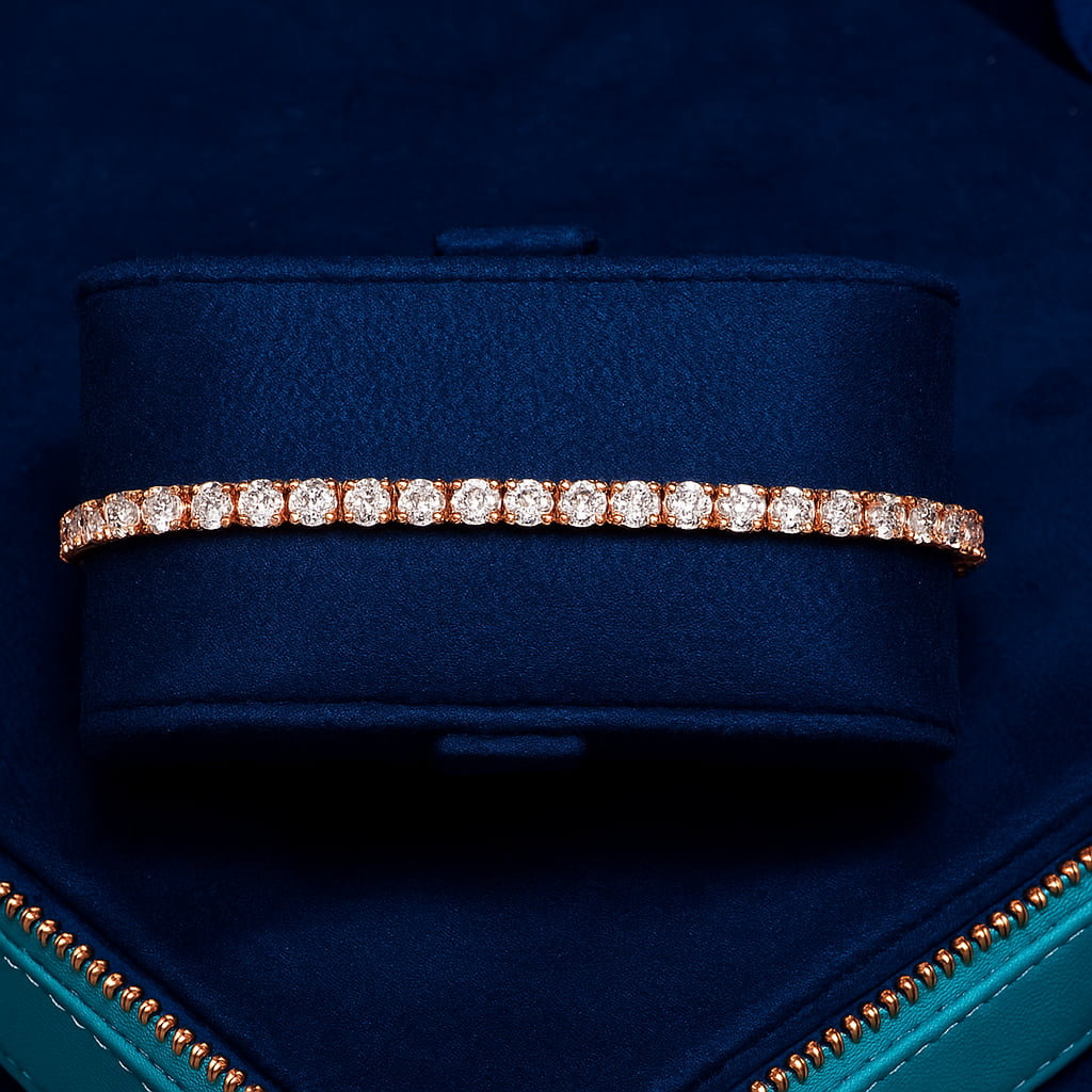3MM MOISSANITE TENNIS BRACELET - ROSE GOLD - D COLOR - VVS1