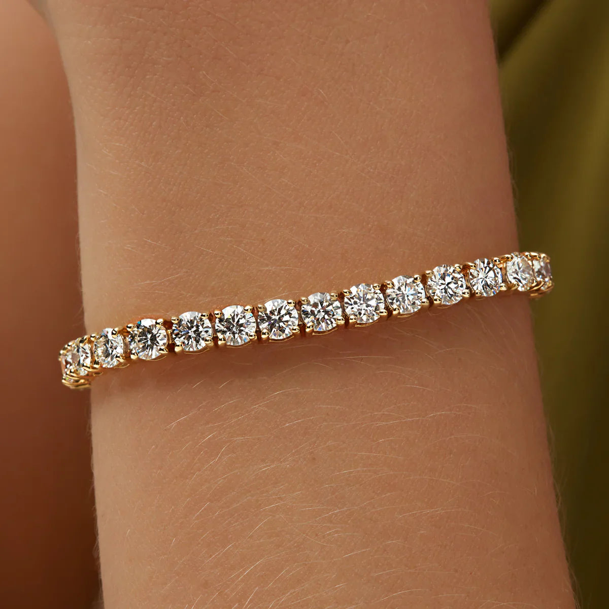 5MM MOISSANITE TENNIS BRACELET - GOLD - D COLOR - VVS1
