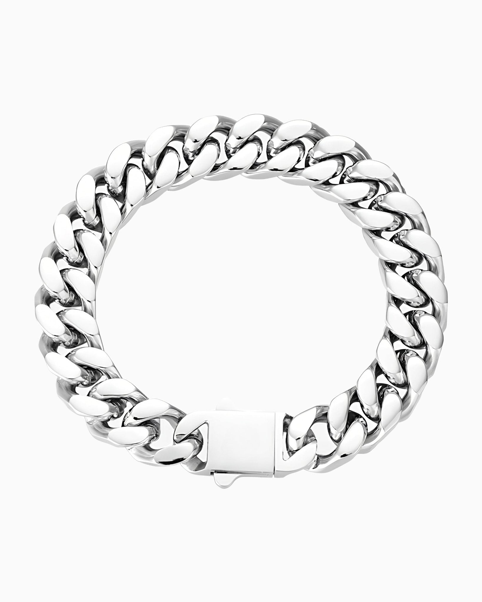 BOXED CLEAN CUBAN BRACELET - 11MM WHITE GOLD