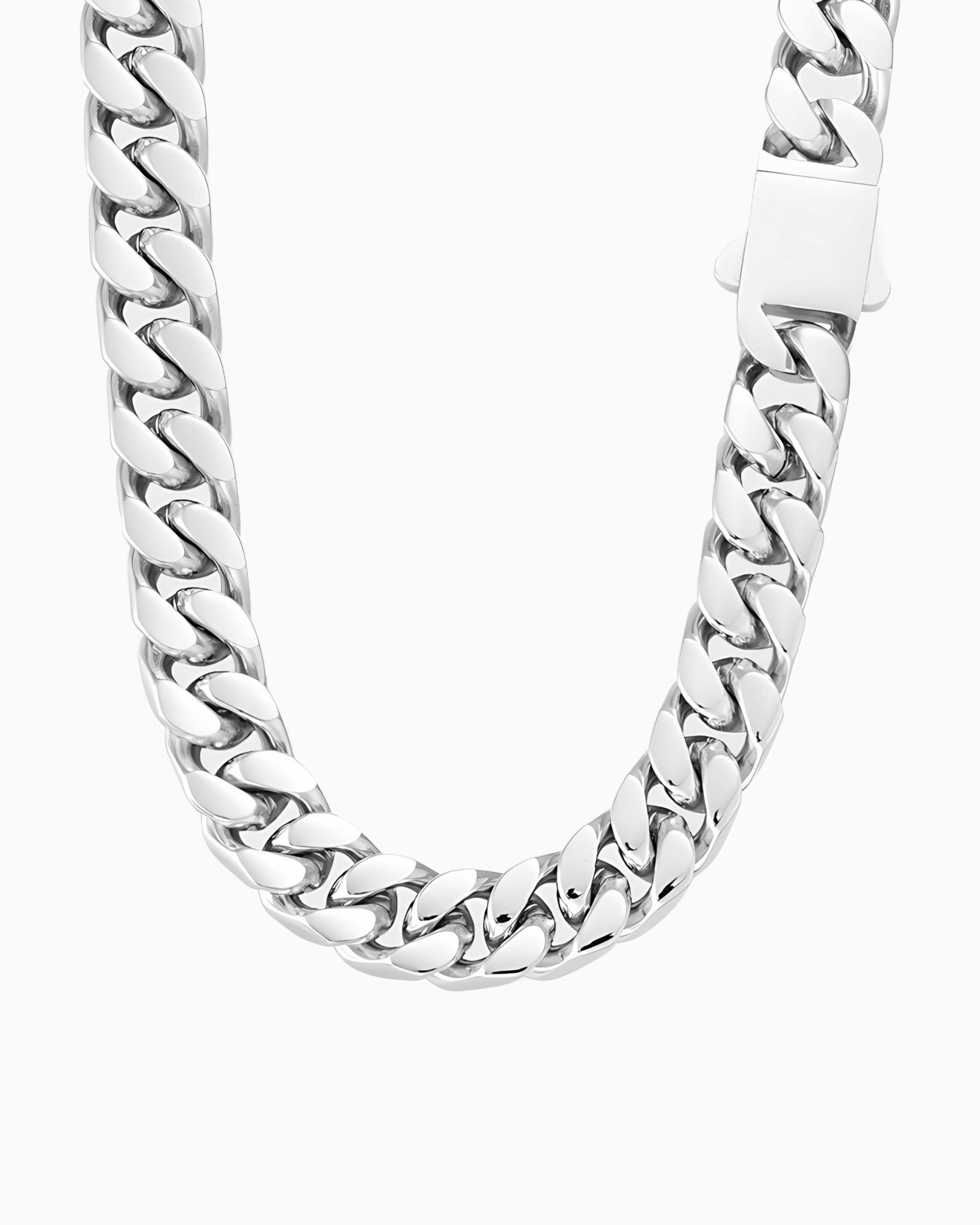BOXED CLEAN CUBANA NECKLACE - 11MM WHITE GOLD
