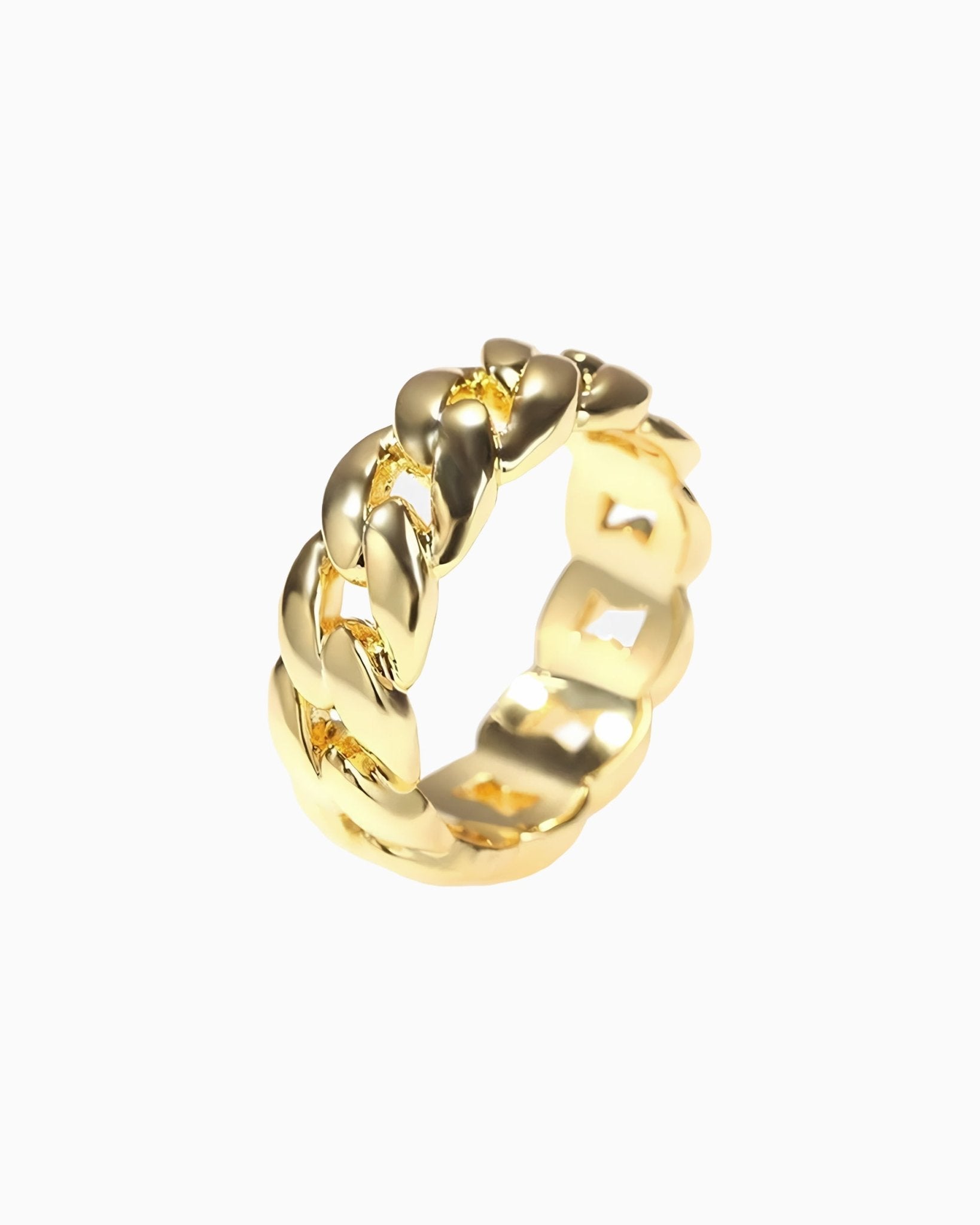 CLEAN CUBAN RING - 18K GOLD