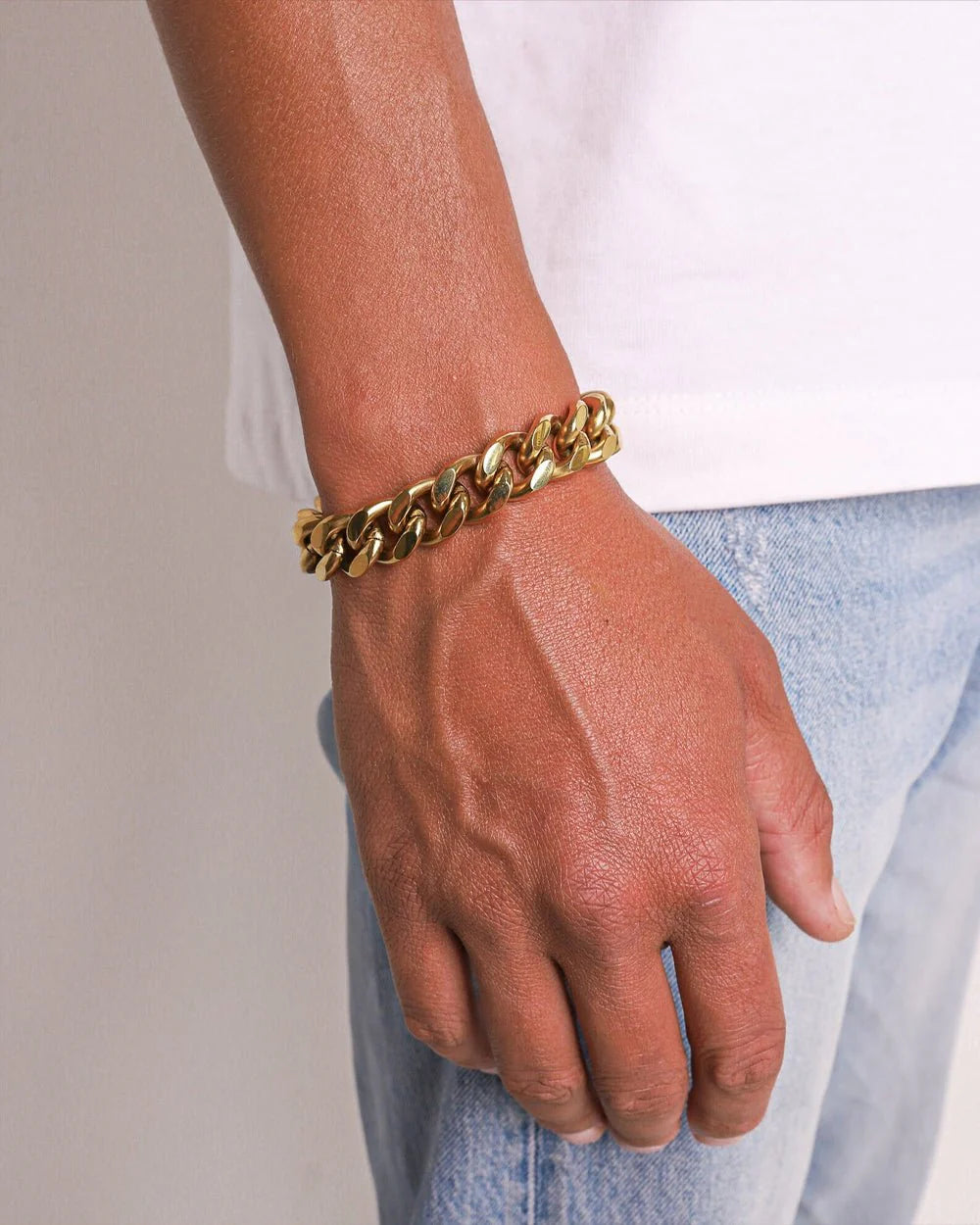CLEAN CUBANA BRACELET - 12MM 18K GOLD